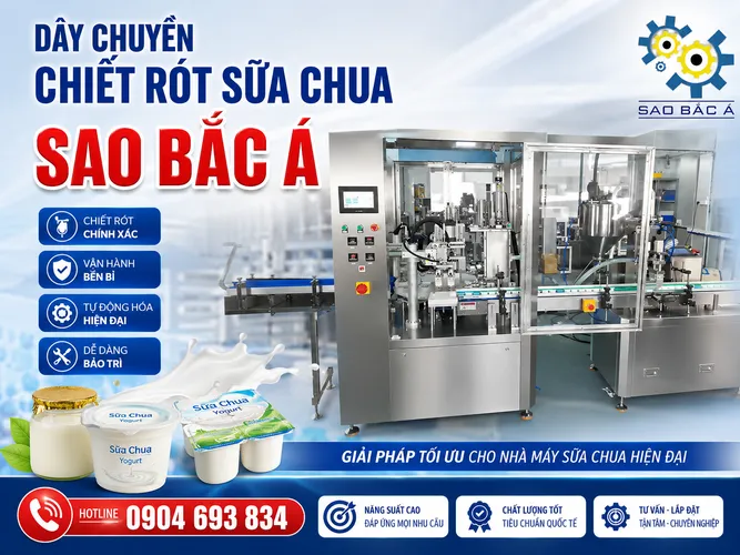 Dây chuyền chiết rót cốc sữa chua